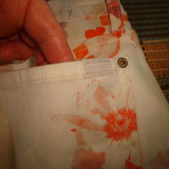 NWOT 7 For All Mankind Straight Leg Jeans 27 Floral Print - Picture 13 of 14